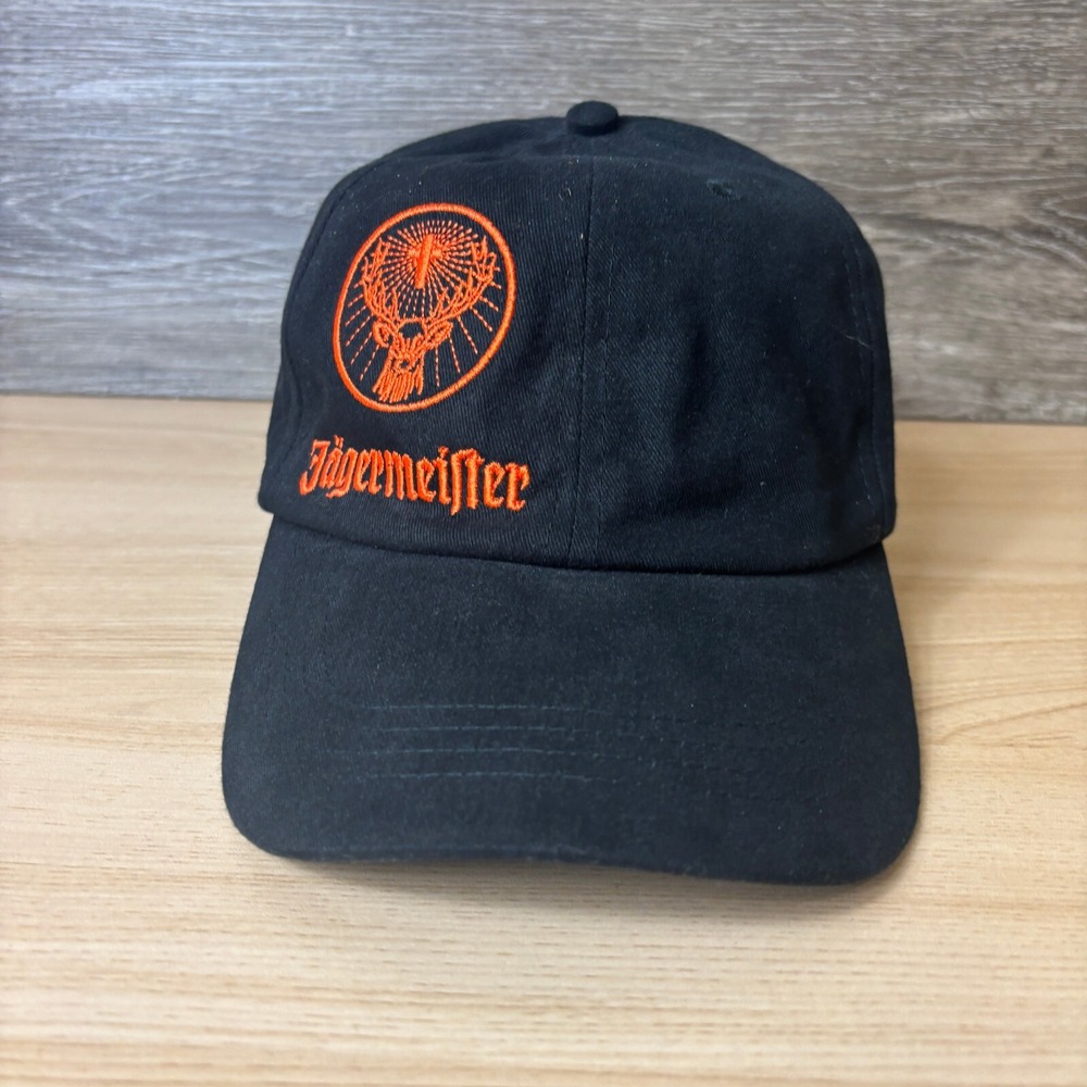 Jagermeister Hat Strap Back Black Orange Adjustable